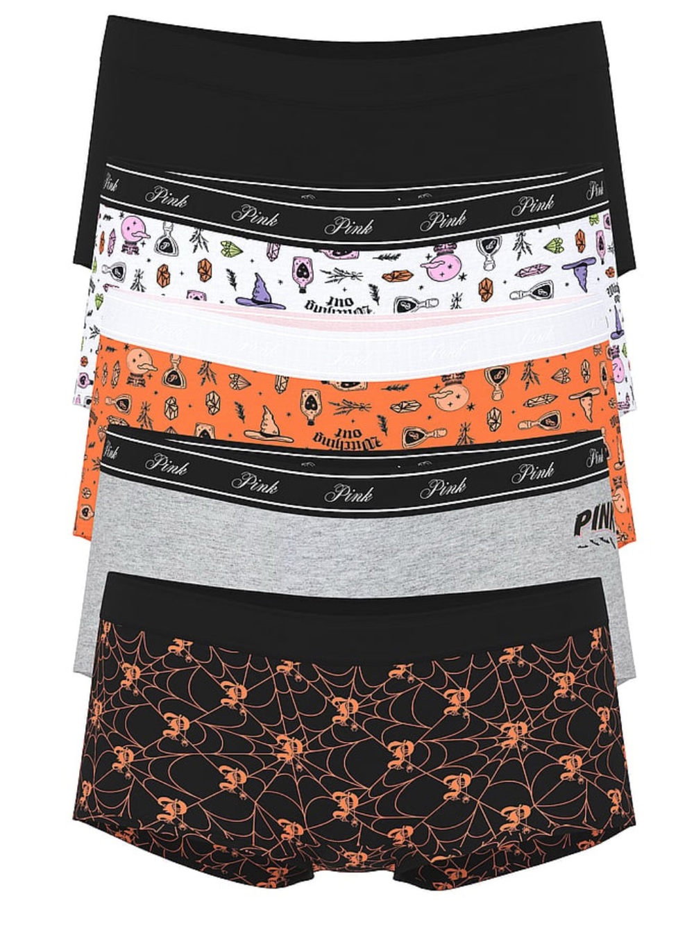 PINK Victoria's Secret Halloween Shortie Boyshort Pack of 5